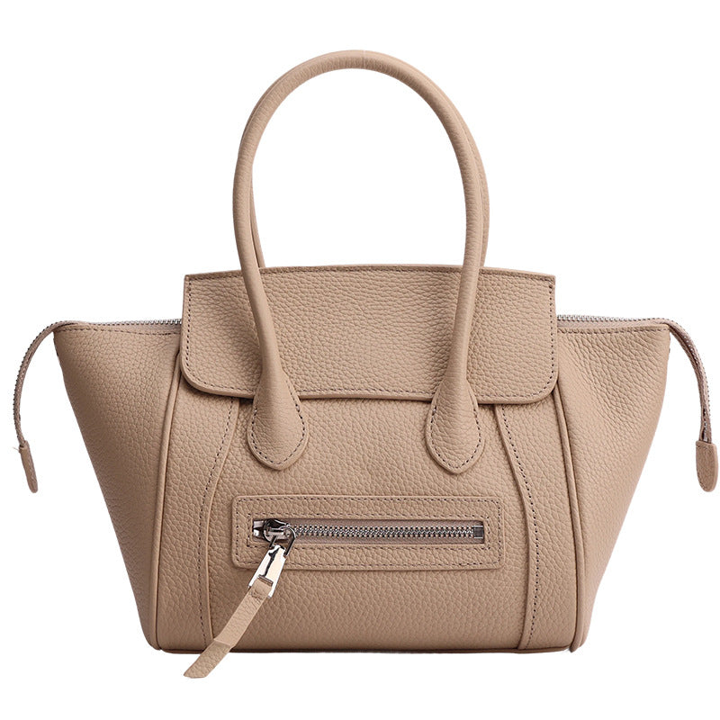 Wing Smiley Tote Bag for Women Genuine Leather Fashion Shoulder Handbag, Premium Trendy Purse with Playful Wing Design
