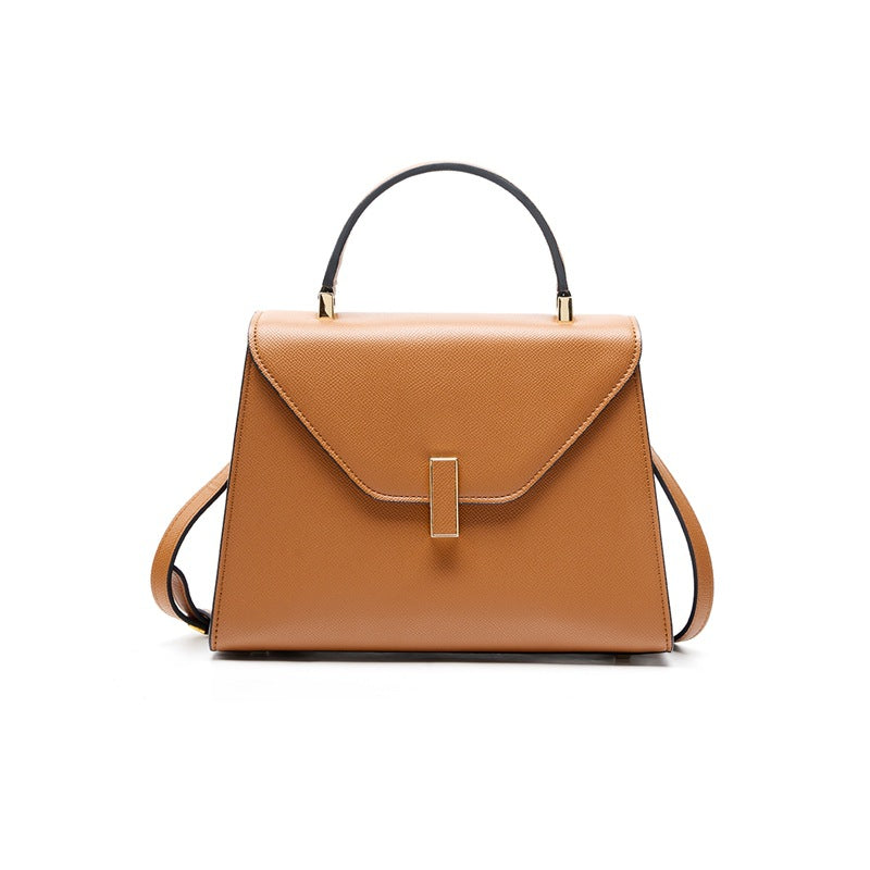New Kelly-Style Niche Designer Bag in Genuine Leather, Large Capacity Shoulder Crossbody Top Handle Purse, Premium Fashionable Handbag for Women