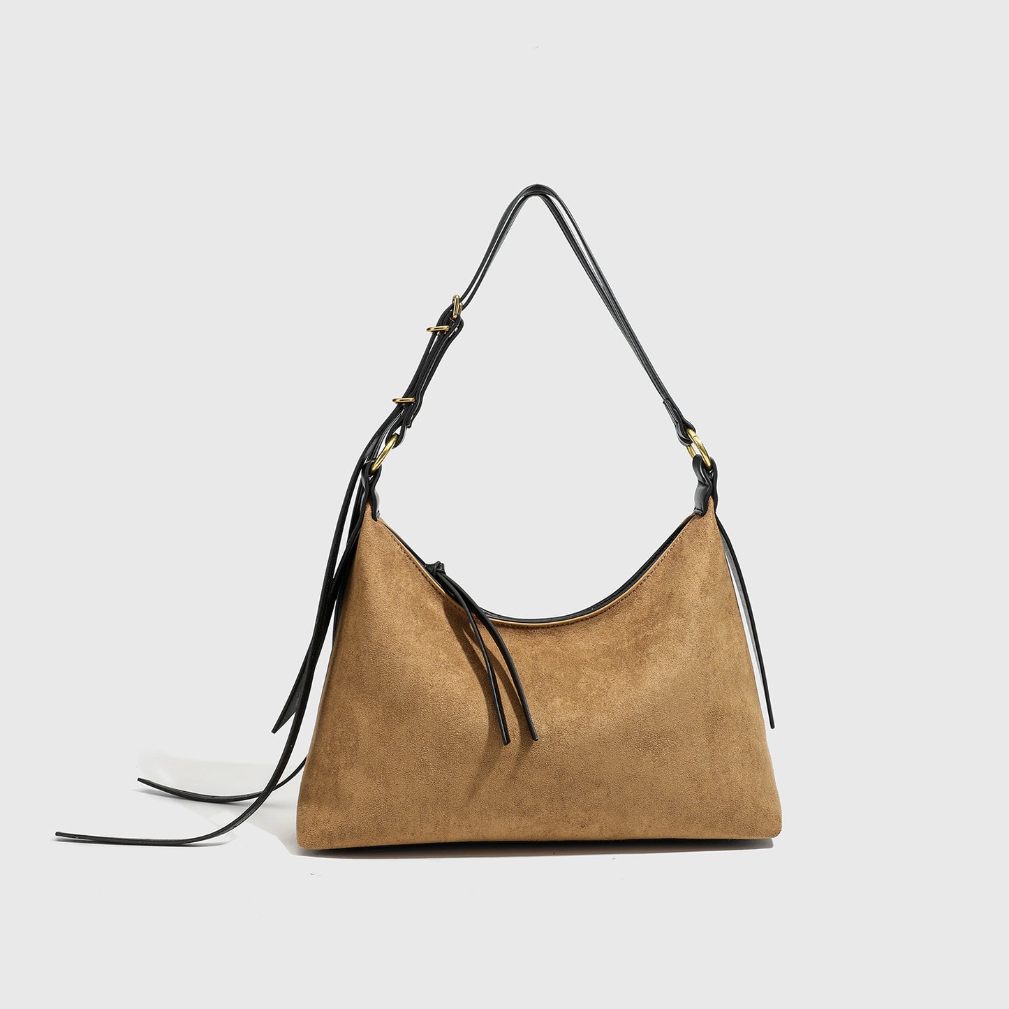 Genuine Suede Large Capacity Shoulder Bag for Women, New Vintage Casual Underarm Commute Purse, Relaxed Style Everyday Handbag for Ladies