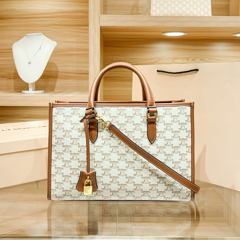 Genuine Leather Large Capacity Tote Bag for Women, New Fall Winter Trendy Commute Top Handle Shoulder Crossbody Purse, Everyday Handbag for Ladies