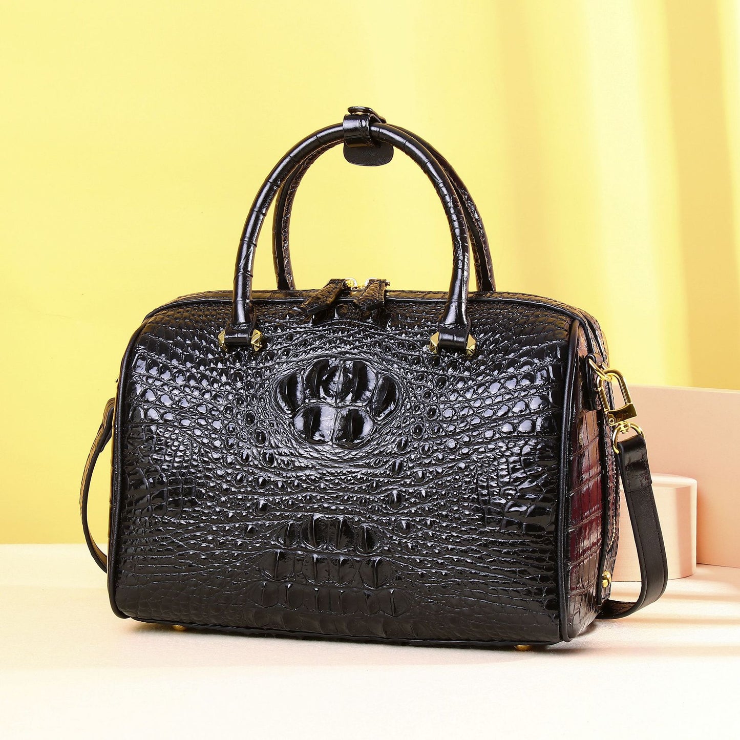 New Arrival Croc-Effect High-End Pillow Bag for Women, A Classic Top-Handle Crossbody Shoulder Handbag with Fashionable Design