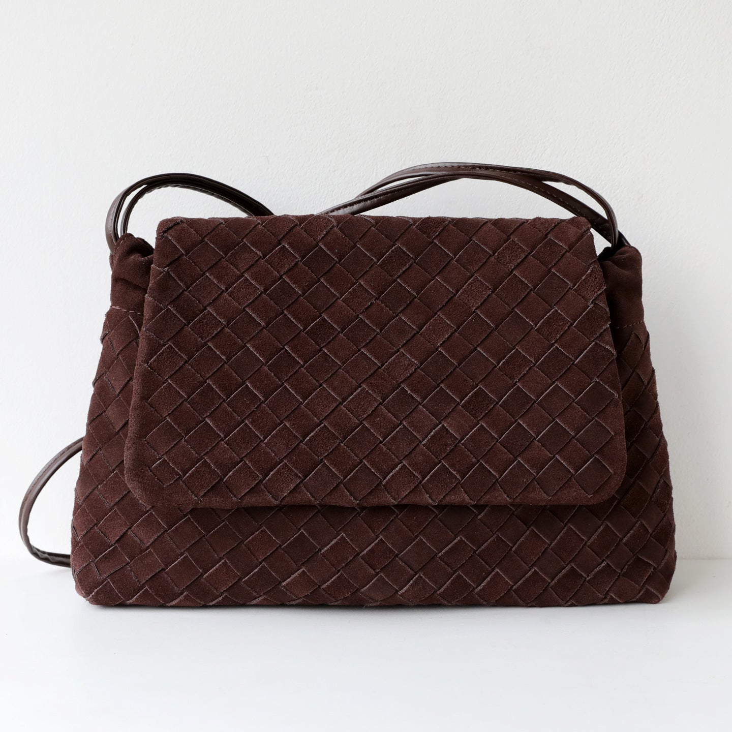 Frosted Cowhide Woven Flap Tote Bag for Women Large Capacity Commuter Shoulder Crossbody Handbag, Premium Matte Purse with Artisan Texture