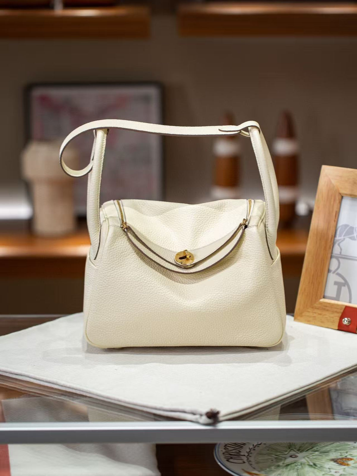 Genuine TC Calfskin Leather Lindy-Style Bag for Women, Peige Artisan Full Steel Hardware Shoulder Purse, Premium Leather Handbag in 19/26/30 Sizes for Ladies