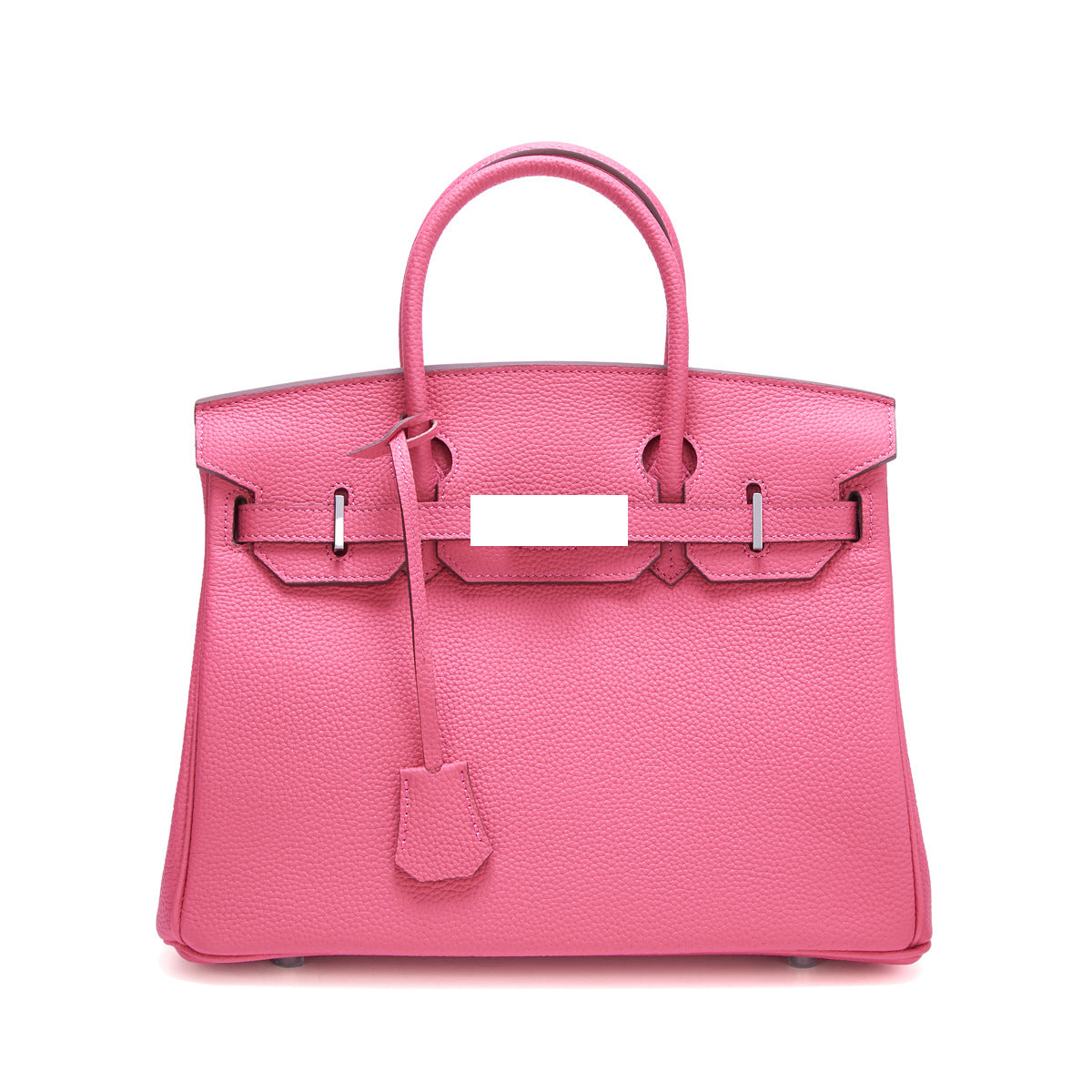 Genuine Top Layer Cowhide Togo Leather Birkin-Style Bag for Women, New Silver Hardware Large Capacity Top Handle Handbag, Premium Export Quality Purse for Ladies