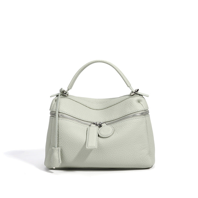 New Candy Color Pebbled Leather Bag, Niche Korean Design Shoulder Crossbody Top Handle Purse, Casual Handbag for Women