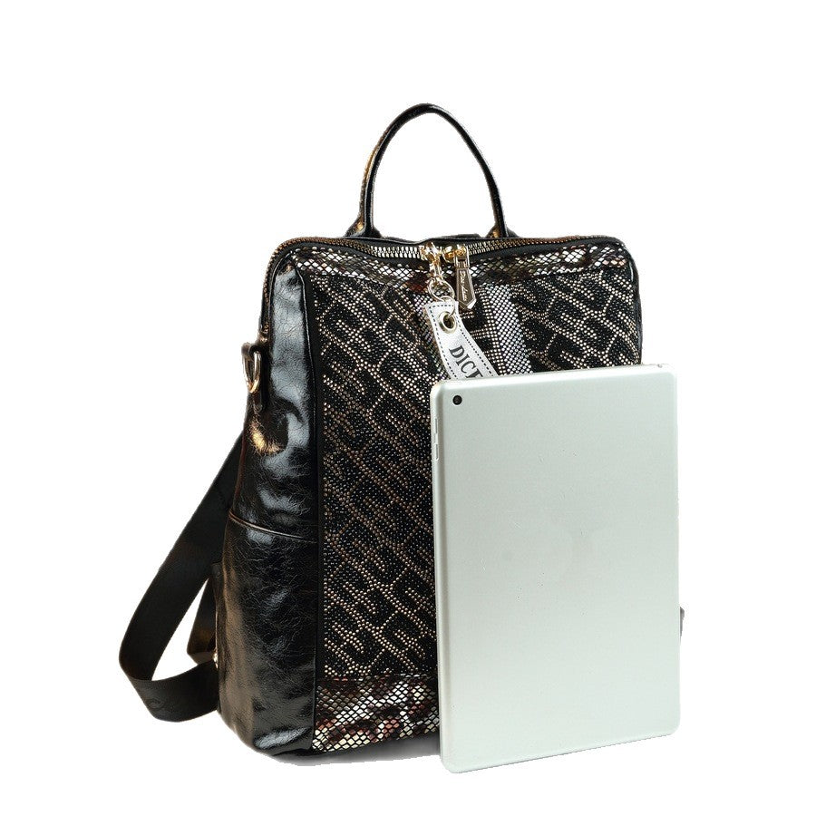 Sequin Soft Leather Backpack for Women Korean Style Anti-Theft Multi-Functional Travel Daypack, Versatile Casual Bag with Stylish Design