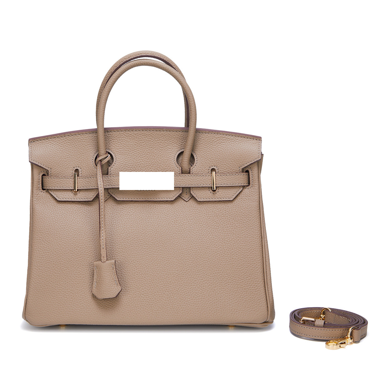 Women's Togo Leather Handbag Large Capacity Top Handle Bag with Gold Hardware, Premium Quality Birkin Style Shoulder Purse