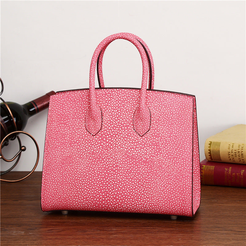 New Arrival Starlight Rhinestone Genuine Leather Birkin-Inspired Small Bag for Women, Pearl-Effect Crossbody Shoulder Handbag Perfect for Banquets & Special Occasions