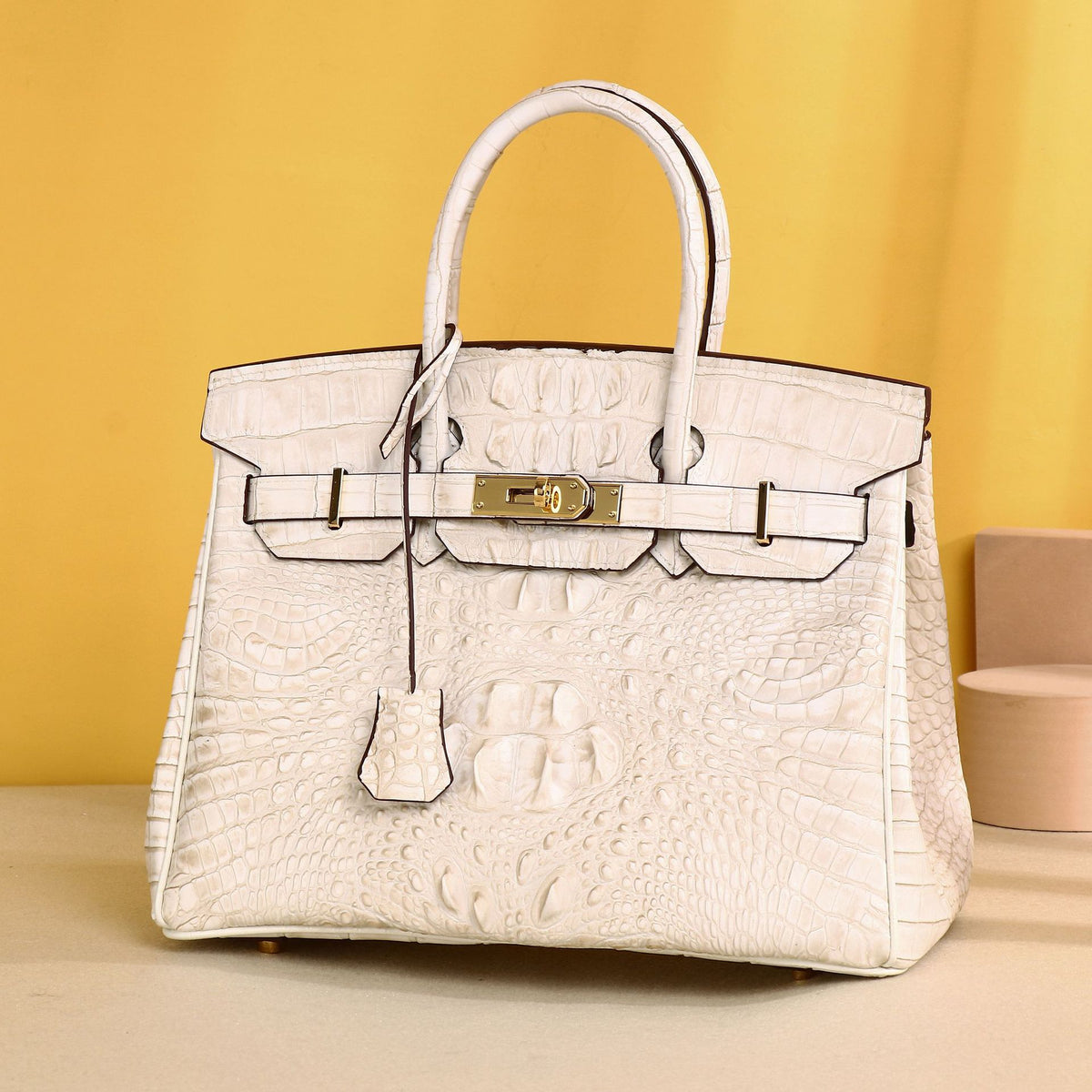 Elegant Croc-Embossed Birkin-Inspired Tote Bag for Women, Large Capacity Top-Handle Handbag with High-End Sophisticated Design, Versatile Purse for Banquets & Everyday Style
