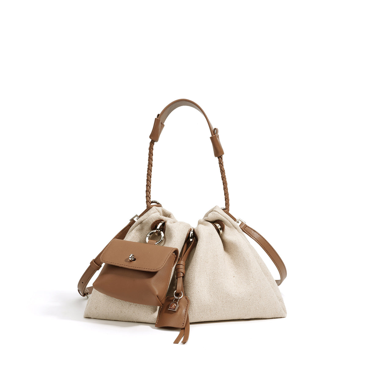 Genuine Leather Drawstring Cloud Bag for Women, Fashionable Versatile Shoulder Crossbody Top Handle Purse, Premium Minimalist Large Capacity Handbag for Ladies