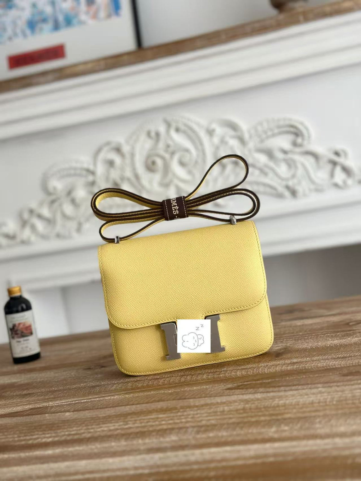 Genuine Top Layer Cowhide Epsom Palm Texture Constance-Style 19cm Bag for Women, 2025 Hermès-Inspired Crossbody Shoulder Top Handle Small Square Purse, Trendy Handbag for Ladies
