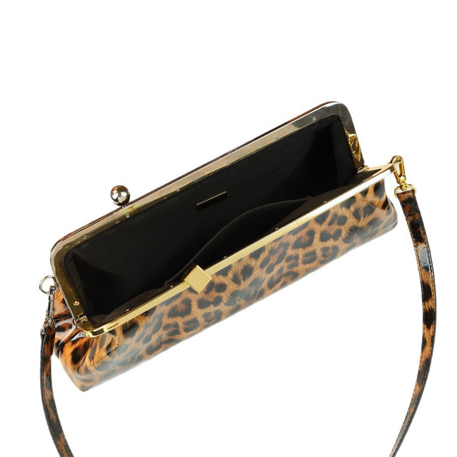 French Stone Grain Baguette Bag for Women Metal Clip Evening Shoulder Handbag, Large Capacity High-Fashion Purse with Elegant Texture
