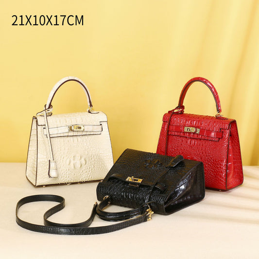 Elegant Croc-Embossed Birkin-Inspired Tote Bag for Women, Large Capacity Wristlet Handbag with Classic Versatile Design, Perfect for Everyday Style