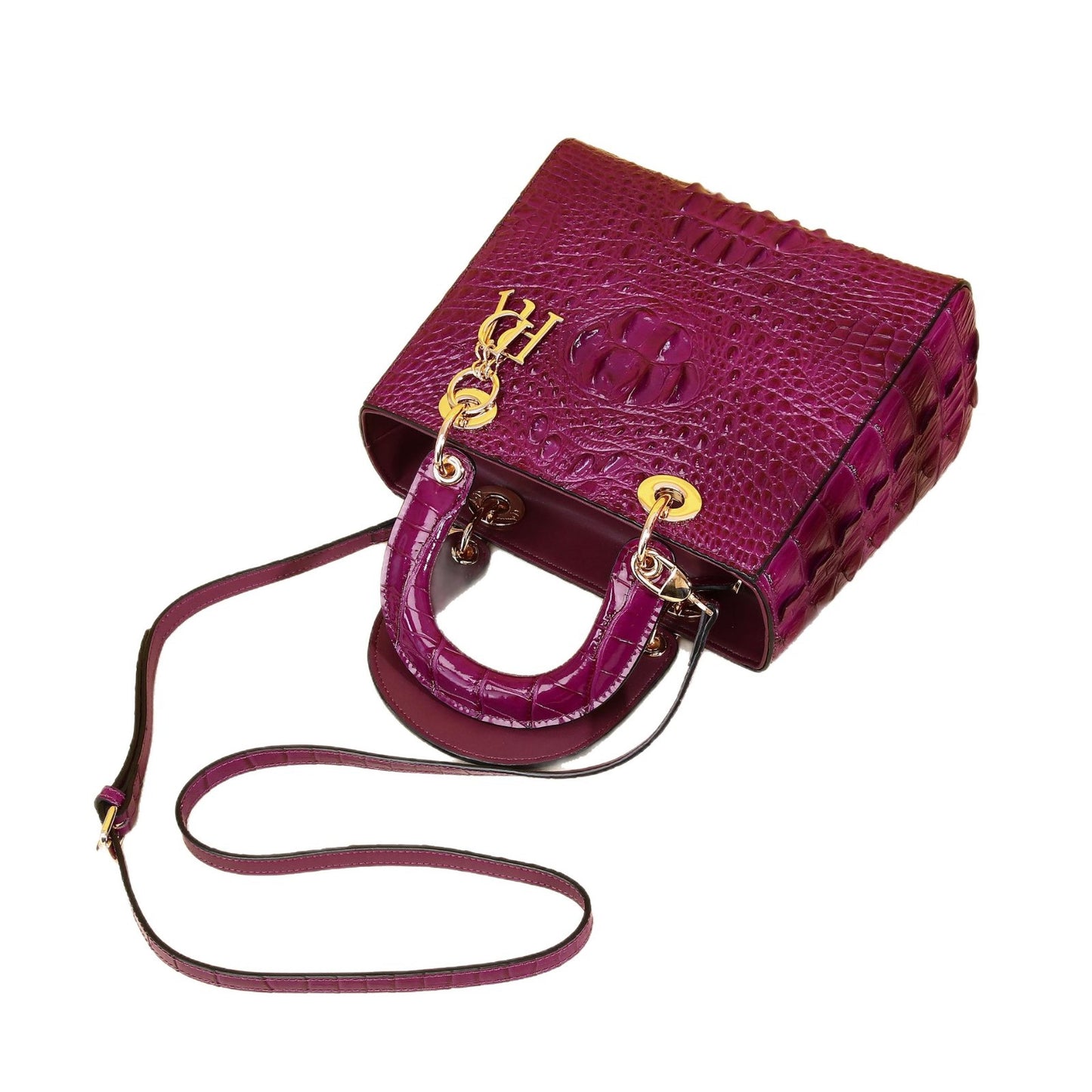 New Arrival Croc-Effect Lady-Inspired Bag for Women, A Trendy Top-Handle Crossbody Small Square Handbag with Versatile Premium Design