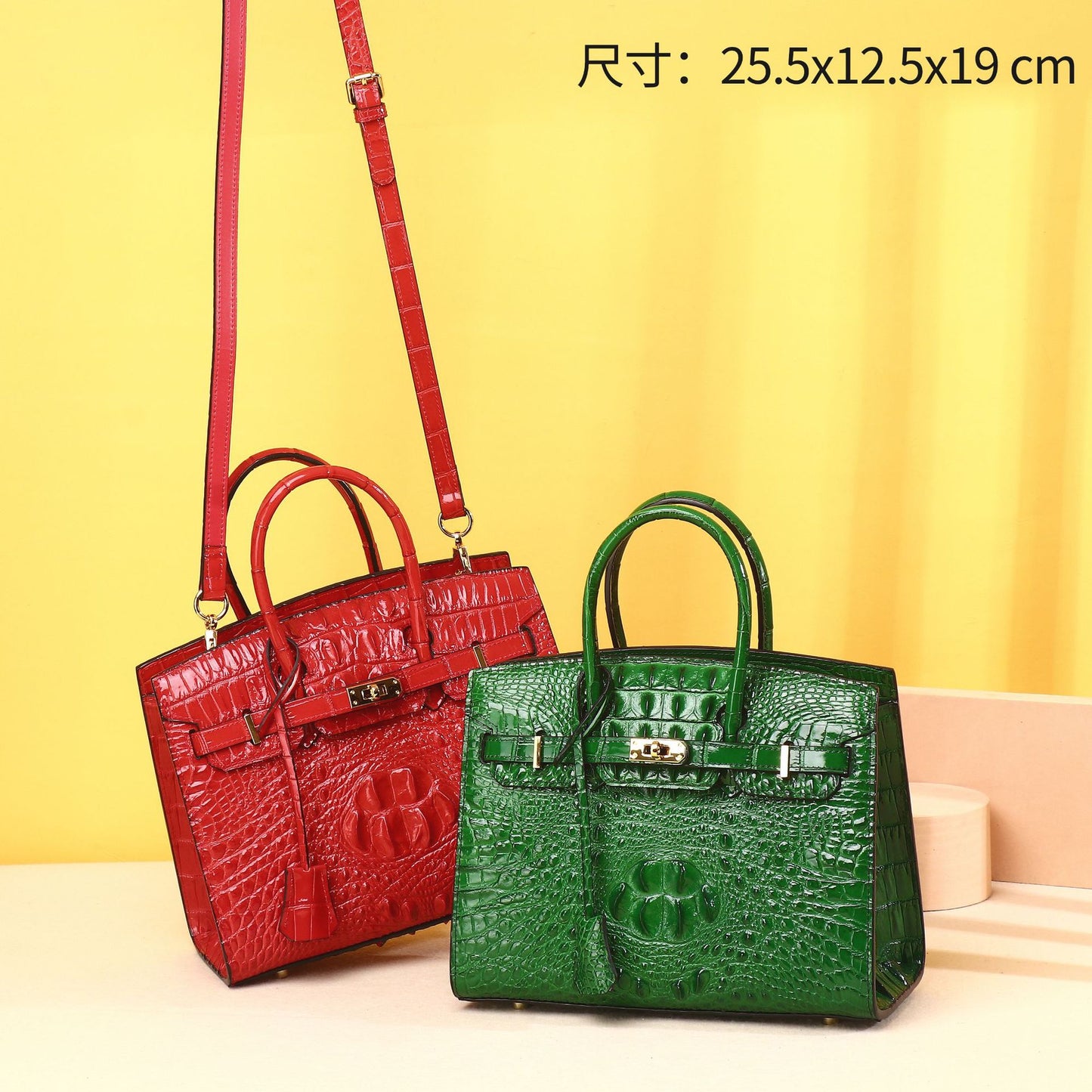 New Arrival Classic Croc-Effect Handbag for Women, A Multi-Functional Large Capacity Shoulder Crossbody Top-Handle Bag with High-End Sophisticated Design