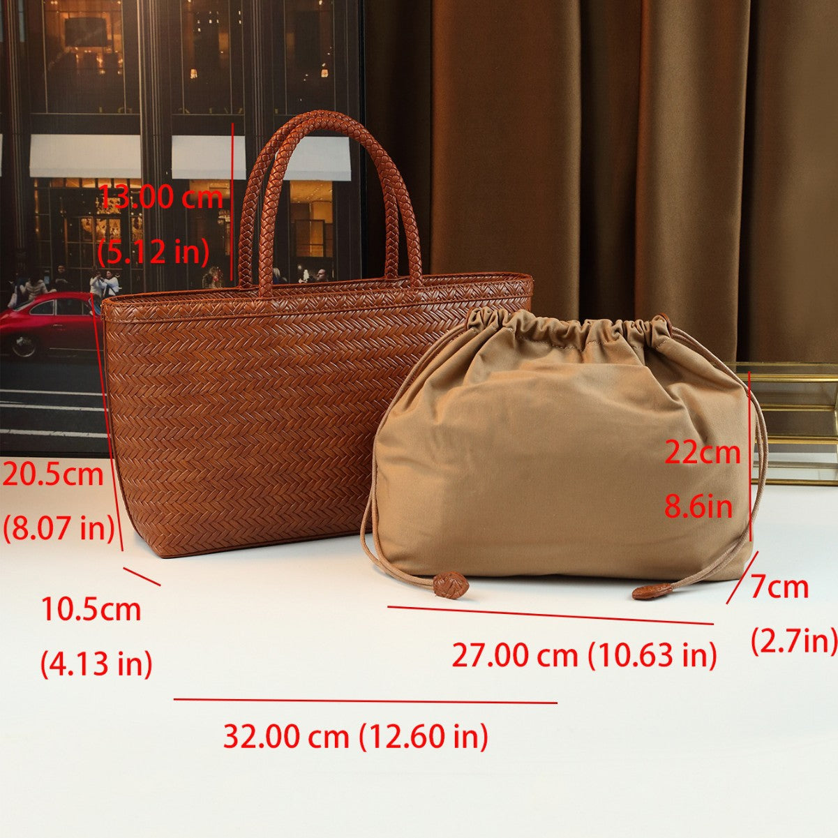 Handwoven French Basket Tote Bag for Women Summer Casual Shoulder Crossbody Handbag, Picnic-Style Purse with Natural Woven Texture