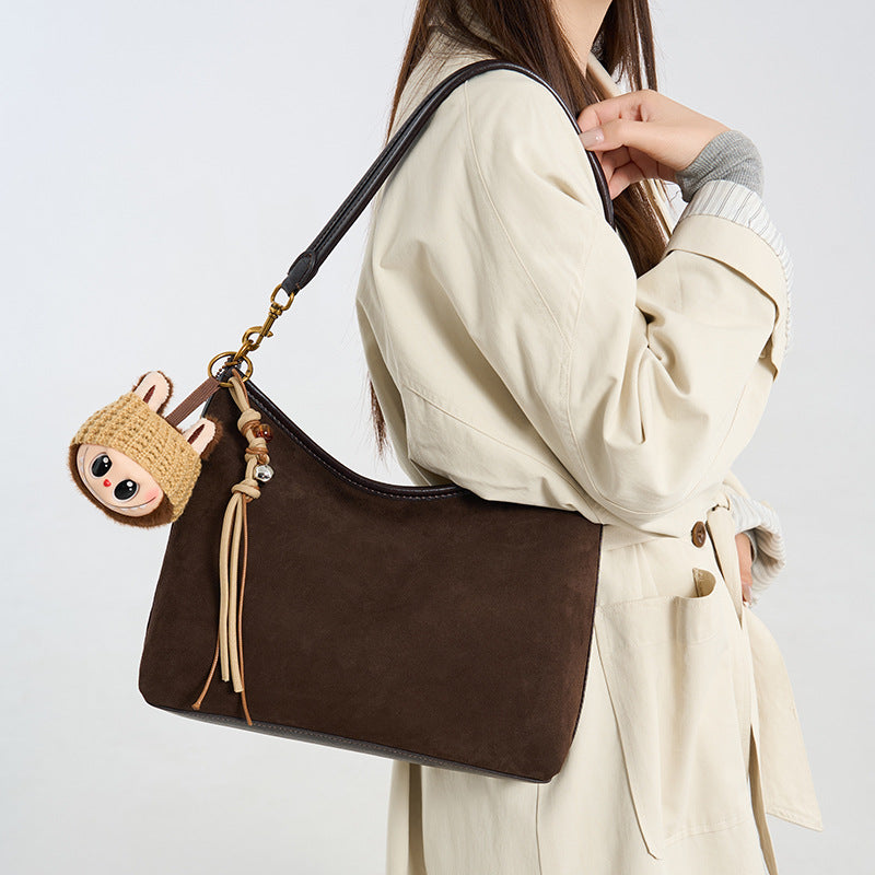 New Arrival Matte Genuine Leather Hobo Bag for Women, Trendy Shoulder Crossbody Handbag with Underarm Carry Style, A Premium Sophisticated Everyday Purse