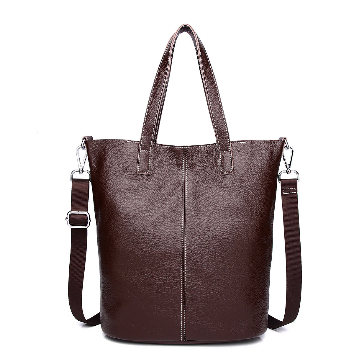 Premium Vintage Top-Layer Cowhide Leather Bucket Tote for Women | New Large-Capacity Cross-Body Shoulder Handbag with Top Handle | Spacious Retro Purse for Work, Errands & Travel | Versatile Everyday Carryall with Timeless Style & Effortless Function