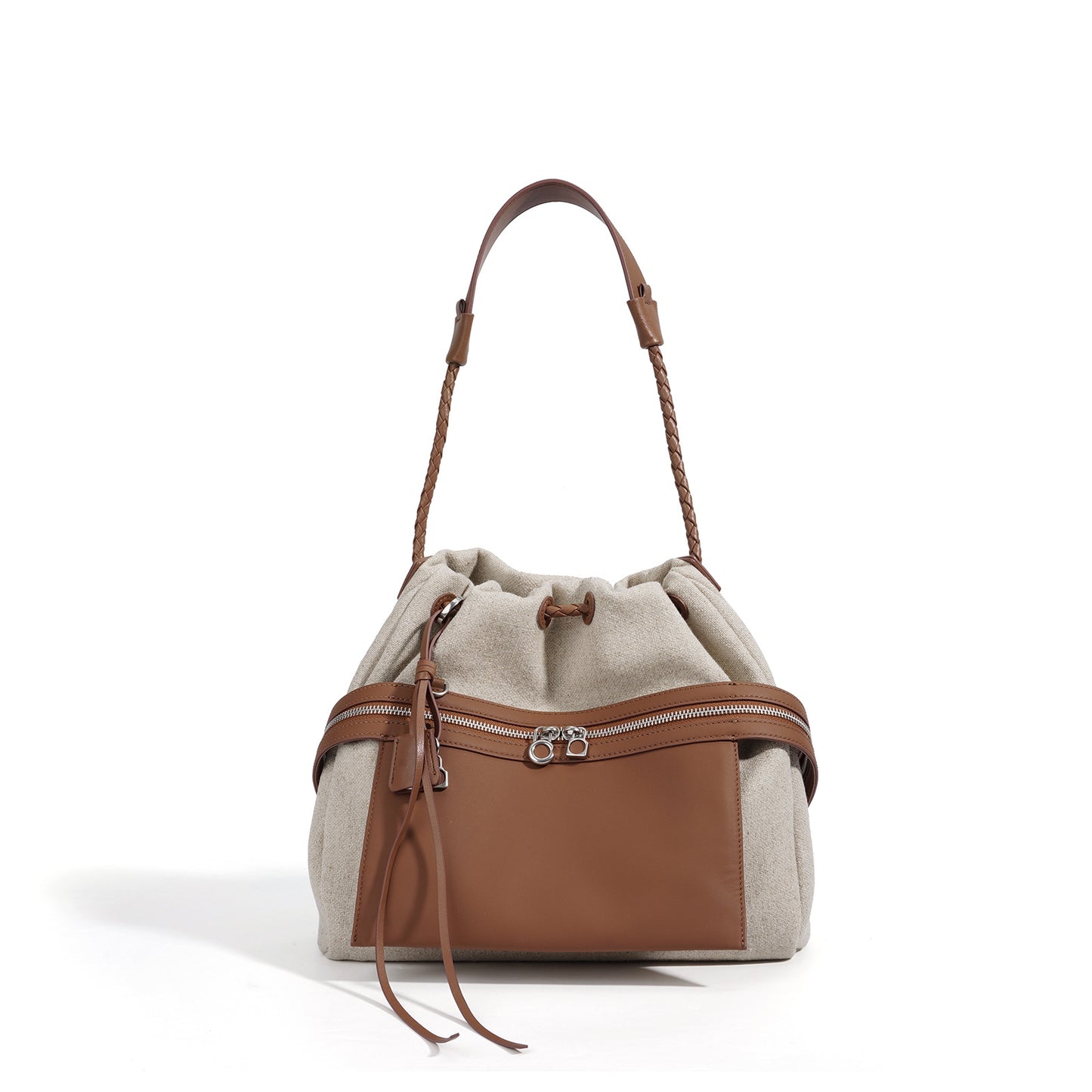 New Minimalist Cotton Linen Patchwork Bag, Casual Crossbody Shoulder Top Handle Purse, Large Capacity Commute Underarm Handbag for Women