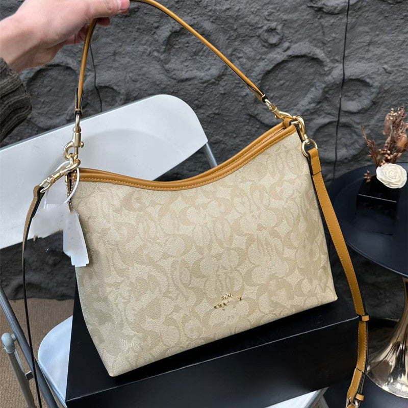 Genuine Leather Tote Bag for Women Trendy Shoulder Crossbody Purse, Versatile Casual Hobo Handbag with Slouchy Silhouette