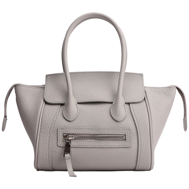 Wing Smiley Tote Bag for Women Genuine Leather Fashion Shoulder Handbag, Premium Trendy Purse with Playful Wing Design