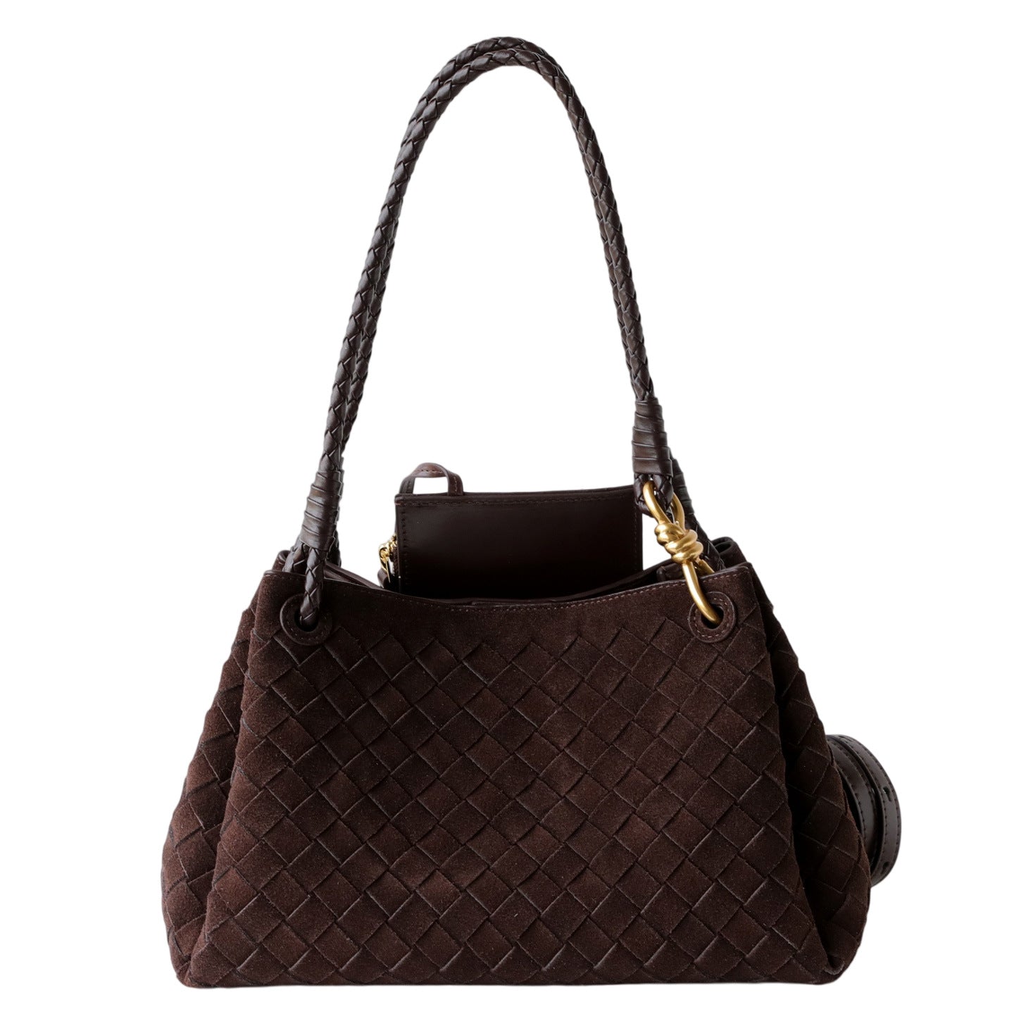 Woven Frosted Cowhide Bucket Bag for Women Fall Winter Commuter Shoulder Crossbody Handbag, Genuine Leather Purse with Soft Matte Texture