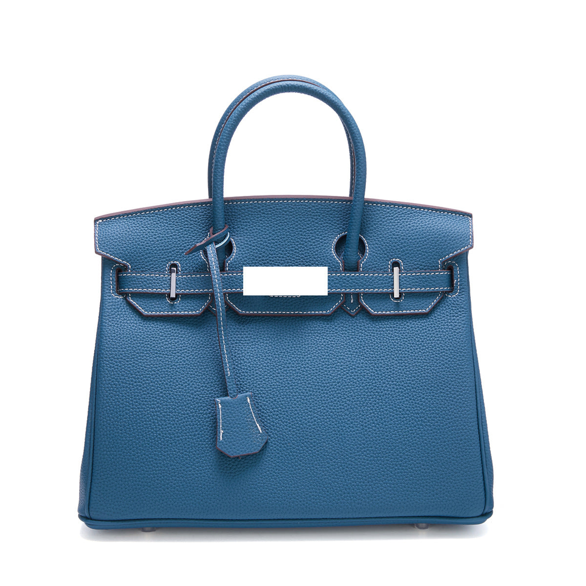 Genuine Top Layer Cowhide Togo Leather Birkin-Style Bag for Women, New Silver Hardware Large Capacity Top Handle Handbag, Premium Export Quality Purse for Ladies