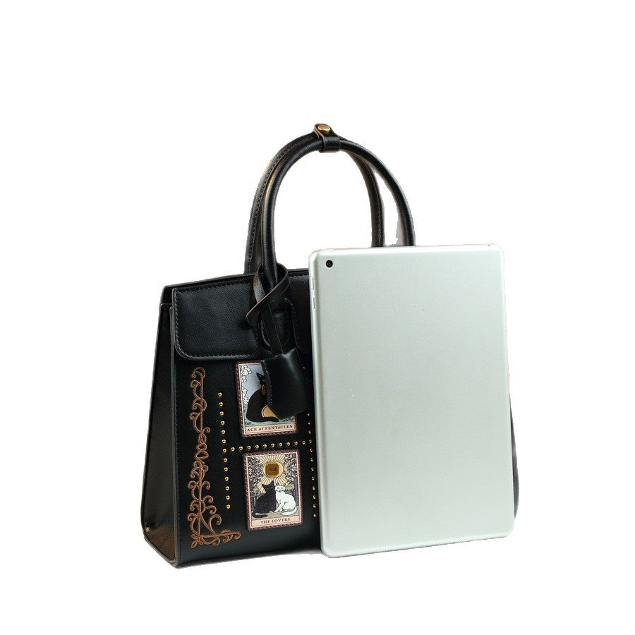 New Arrival Cat Print Birkin-Inspired Tote Bag for Women, Elegant Large Capacity Shoulder Crossbody Handbag with Unique Boutique Design, Perfect Commuter Purse