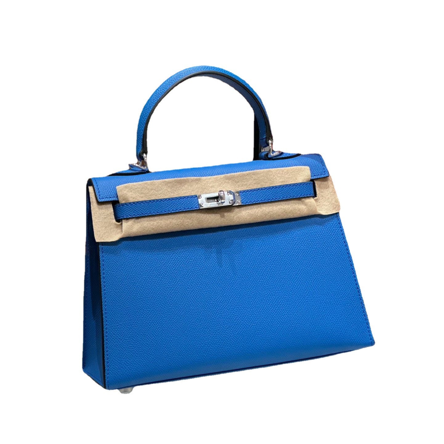 Genuine Leather Palm Pattern 2nd Gen Kelly-Style Handbag for Women, Gold & Silver Hardware Top Handle Shoulder Crossbody Purse, Fashionable Bag for Ladies