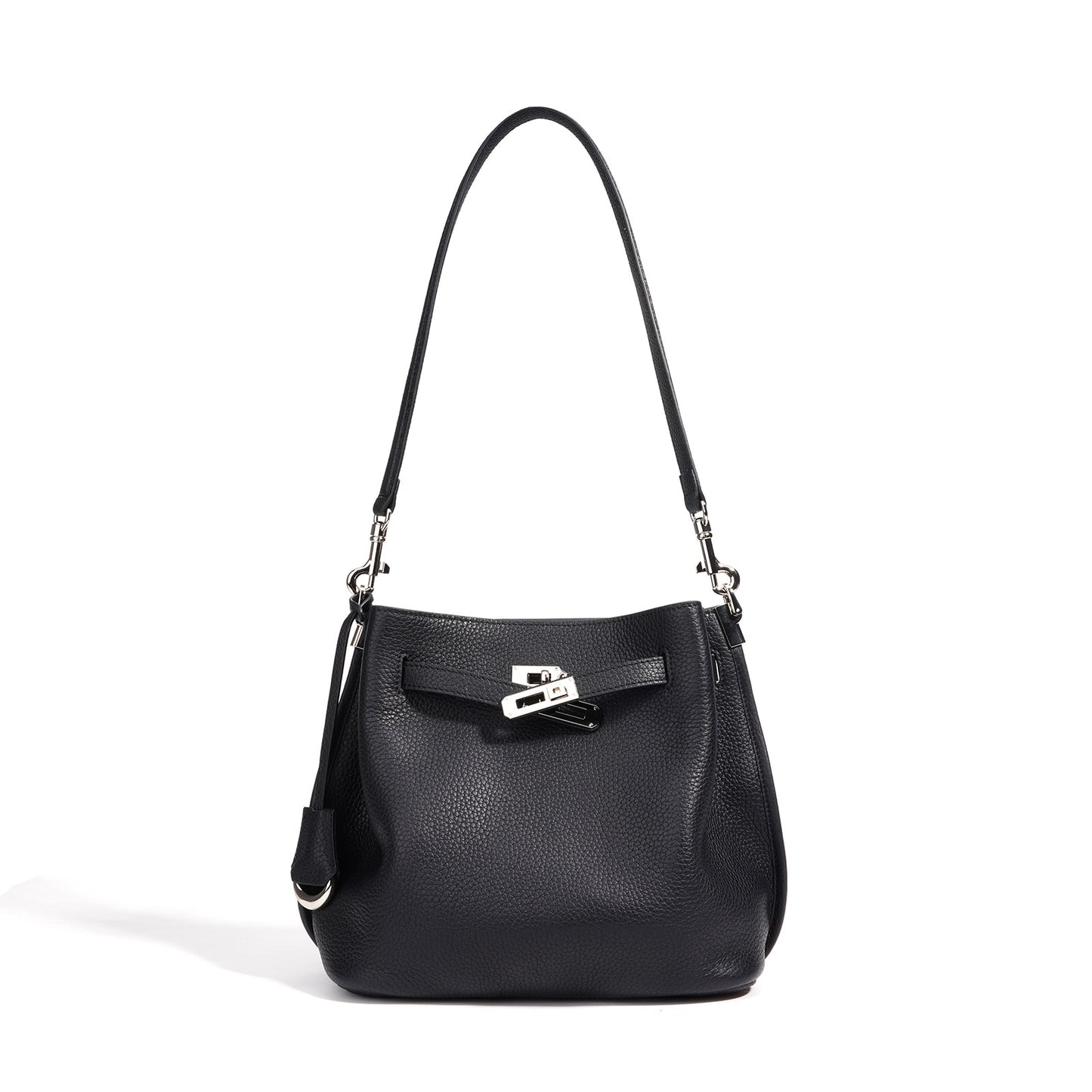 Genuine Soft Pebbled Leather Bucket Bag for Women, Fashionable Versatile Shoulder Crossbody Purse, Minimalist Niche Design Handbag for Ladies