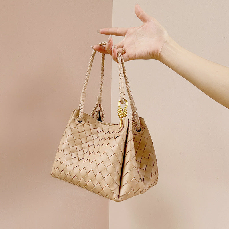 Split Cowhide Handwoven Tote Bag for Women Minimalist Versatile Shoulder Handbag, Bestselling Textured Purse with Artisan Craftsmanship