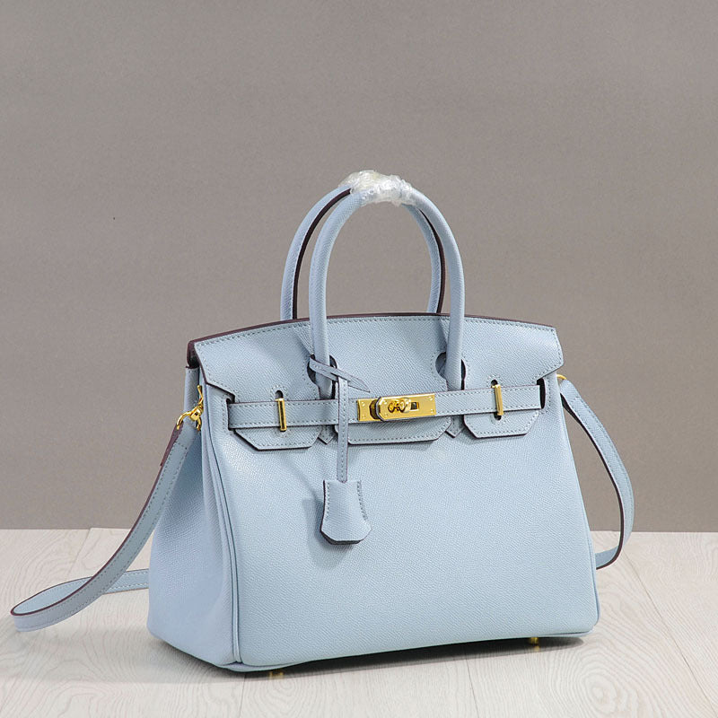 Genuine Top Layer Cowhide Birkin-Kelly Style Tote Bag for Women, New Arrival Large Capacity Commute Top Handle Handbag, Premium Leather Purse for Ladies