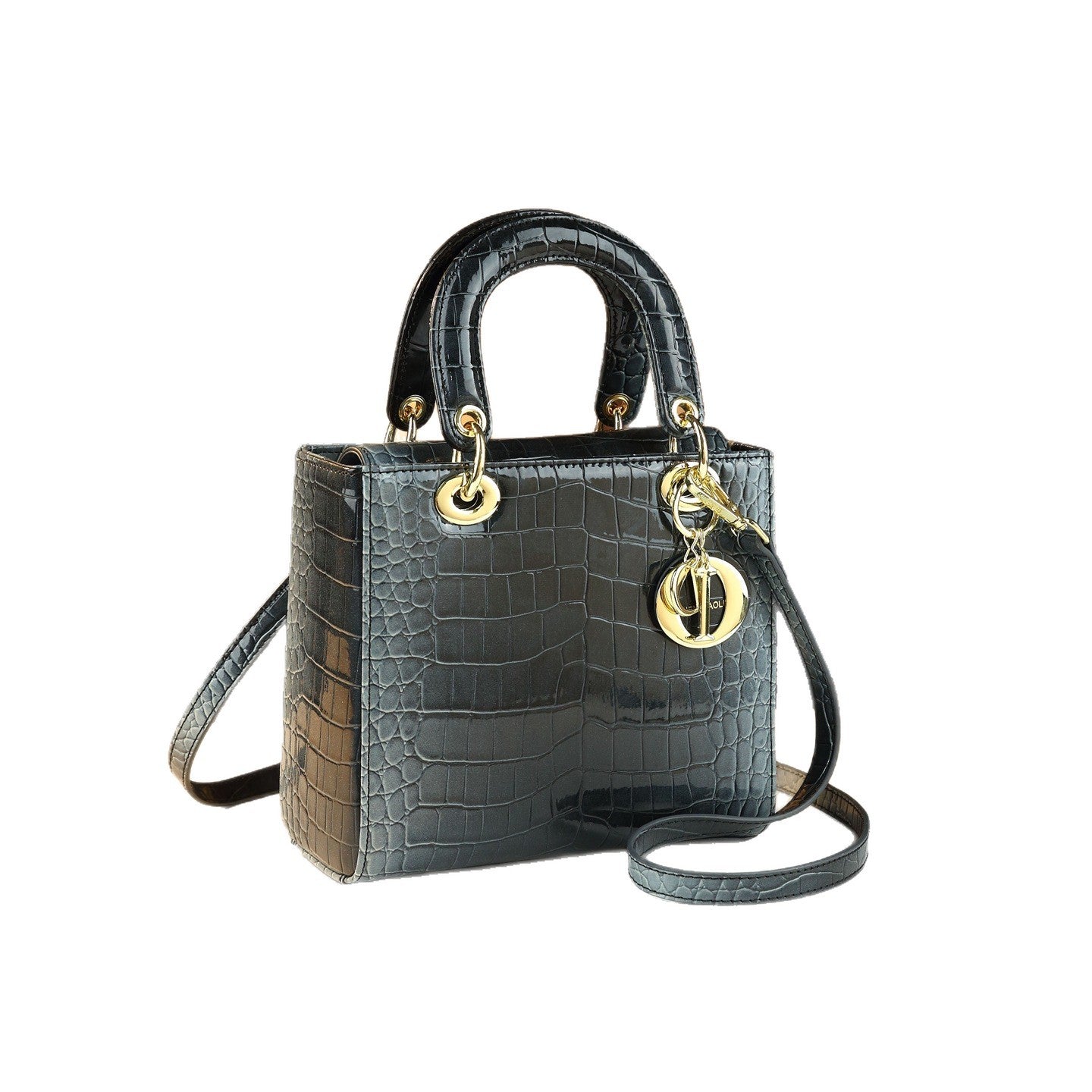 New Arrival Lady-Inspired Croc-Effect Leather Bag for Women, A Light Luxury Shoulder Crossbody Top-Handle Handbag with Textured Premium Design