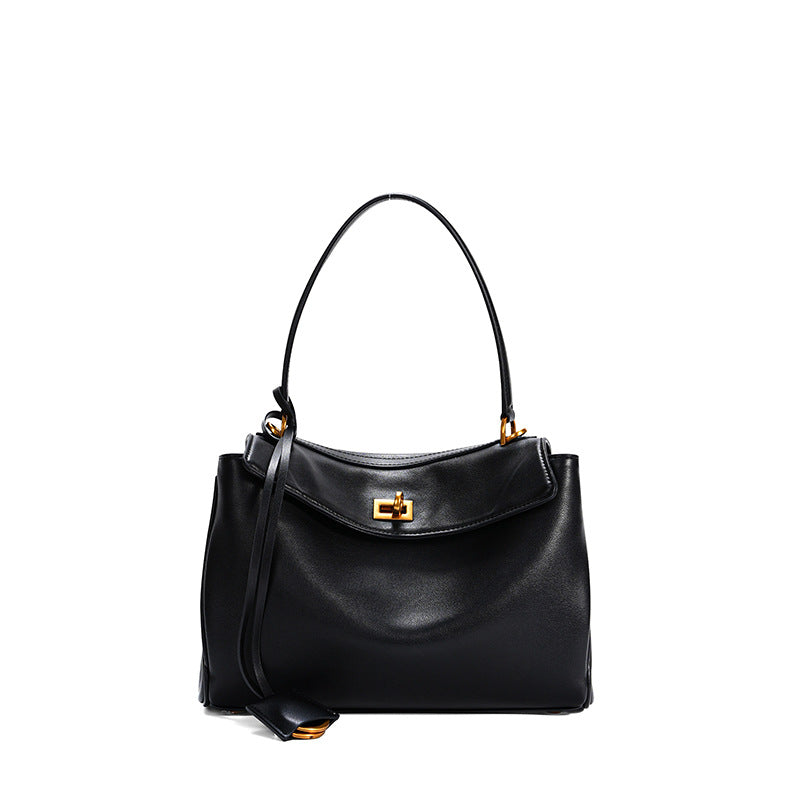 Genuine Leather Underarm Tote Bag for Women, New Fall Winter Large Capacity Crossbody Top Handle Purse, Premium Everyday Handbag for Ladies