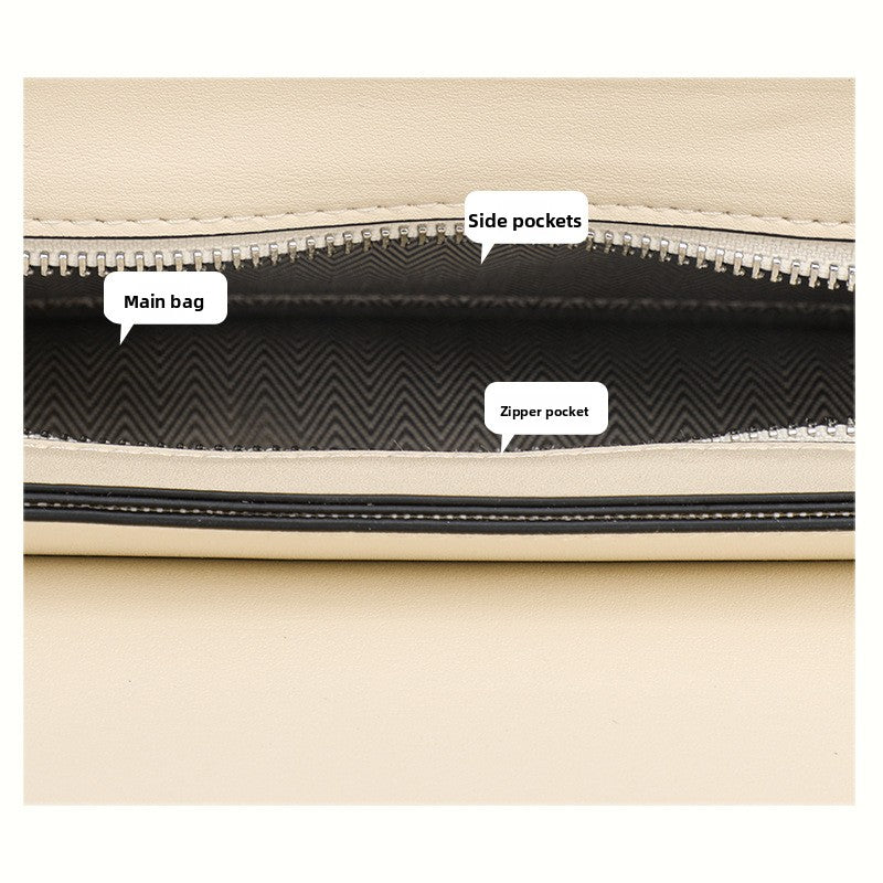 Light Luxury Cowhide Chain Crossbody Bag, Fresh Versatile Shoulder Purse, Premium Textured Fashion Handbag for Women