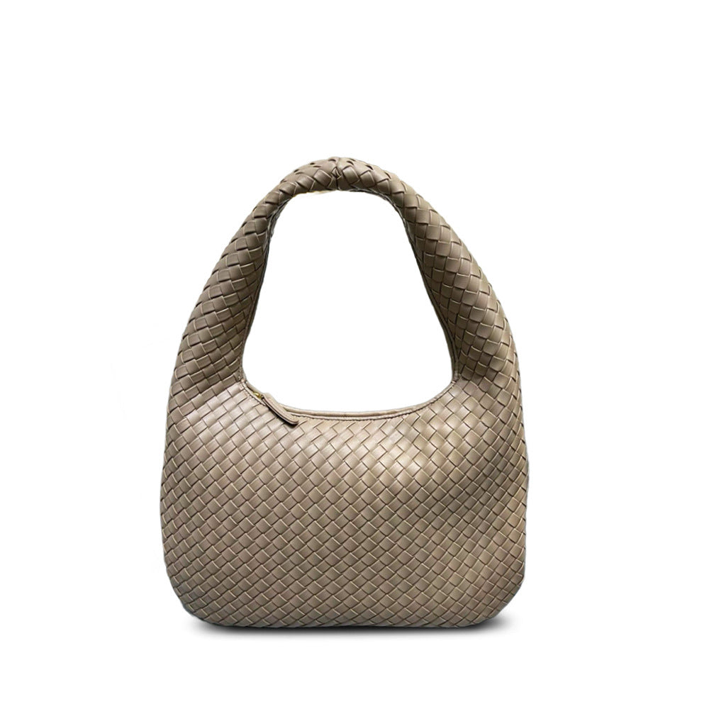 Large High-End Handmade Woven Tote, Casual Wide Strap, Fashion Commuter Shoulder & Underarm Bag