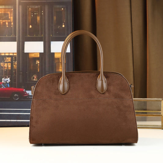 Vintage Matte Tote Bag for Women Large Capacity Commuter Shoulder Handbag, Minimalist Purse with Soft Textured Finish for Fall Winter Style