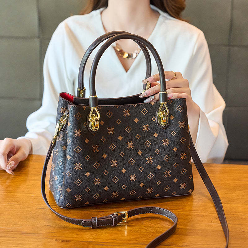 Premium Genuine Leather Cross-Body Shoulder Bag for Women | High-End Fashionable Top-Handle Handbag with Sophisticated Finish | Large-Capacity Spacious Purse for Work, Errands & Travel | Versatile Everyday Carryall with Effortless Elegance