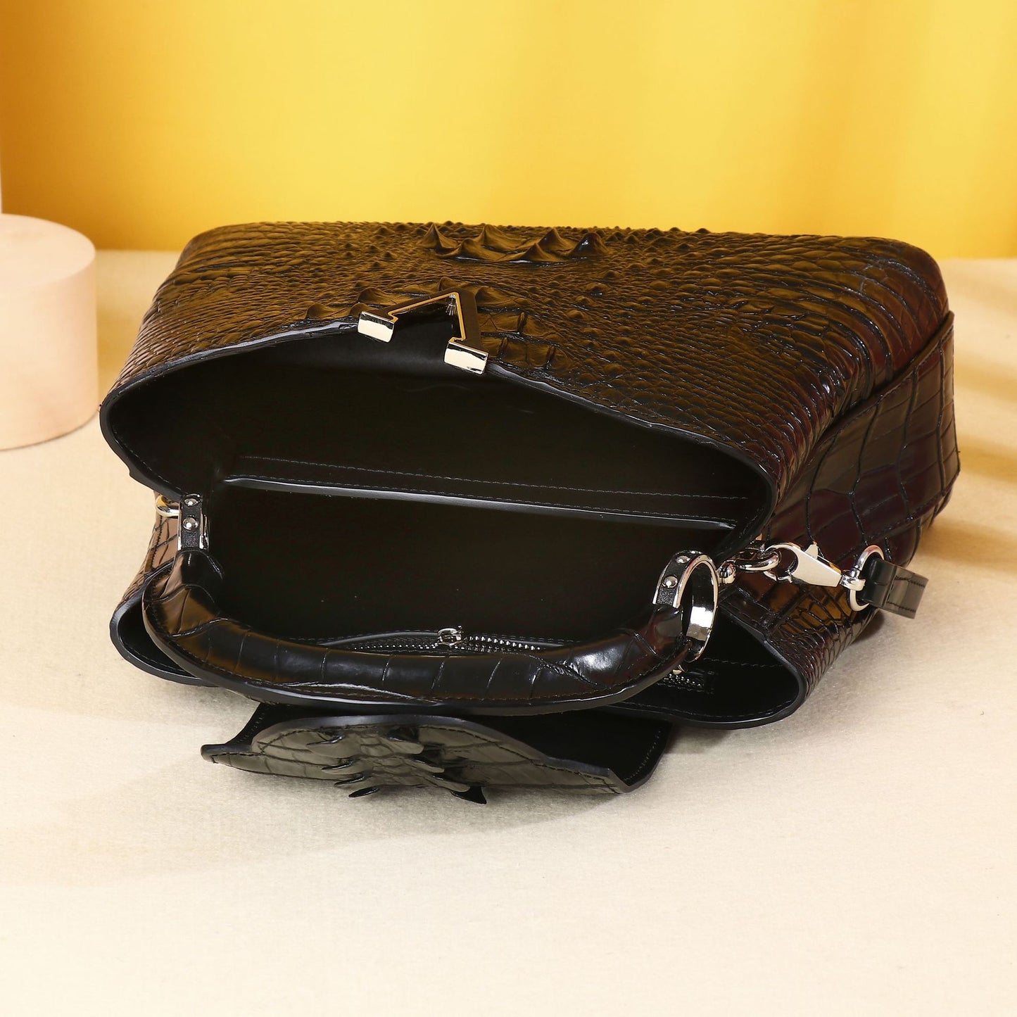 New Arrival Croc-Effect Handbag for Women, A Trendy Versatile Shoulder Crossbody Top-Handle Bag Perfect for Outdoor Casual & Everyday Use