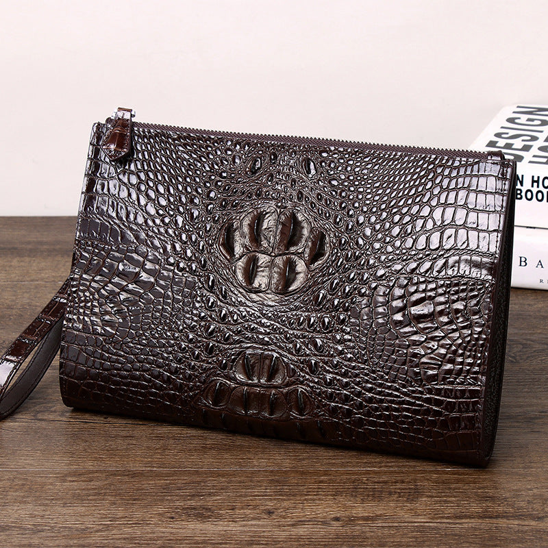 New Arrival Croc-Effect Large Business Clutch Bag, A Multi-Functional Envelope Wallet with Large Capacity, Perfect Commuter Document Organizer