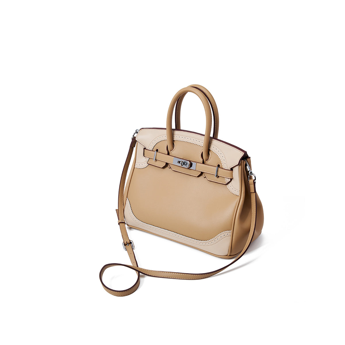 Large Capacity Genuine Leather Tote Bag for Women, Birkin-Inspired Top-Handle Handbag with Elegant Lace-Trimmed Design, Versatile Crossbody Purse for Everyday & Work