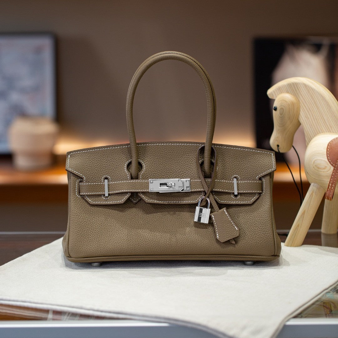 Chic Light Luxury Birkin-Inspired Shoulder Bag for Women, Elegant Top-Handle Crossbody Handbag with Premium Texture, Versatile Spring/Summer Commuter Purse