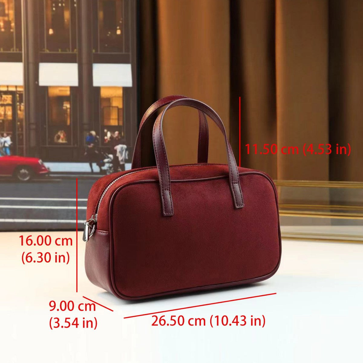 Suede Boston Tote Bag Set for Women Shoulder Crossbody Handbag with Detachable Sub-Bag, Niche Versatile Purse with Soft Texture