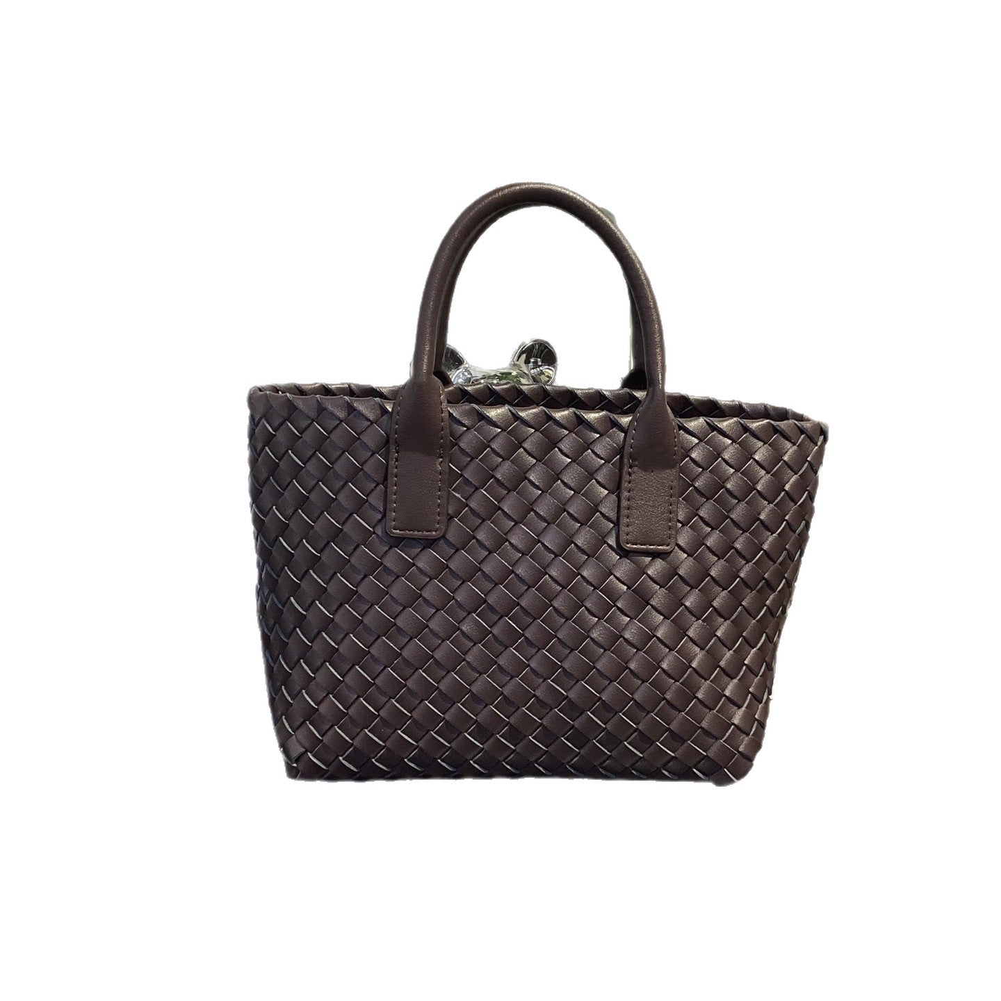 Genuine Top Layer Cowhide Woven Basket Tote Bag, Old Money Light Luxury Top Handle Handbag, Premium Shoulder Bag for Ladies