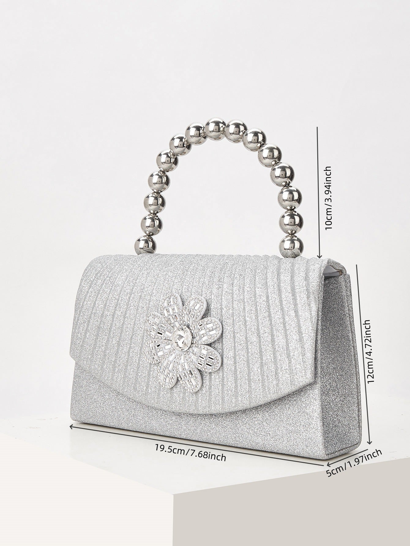 Sparkly Beaded Evening Clutch for Women, New Elegant Flap Top Handle Purse, Perfect Formal Banquet Gown Handbag for Ladies