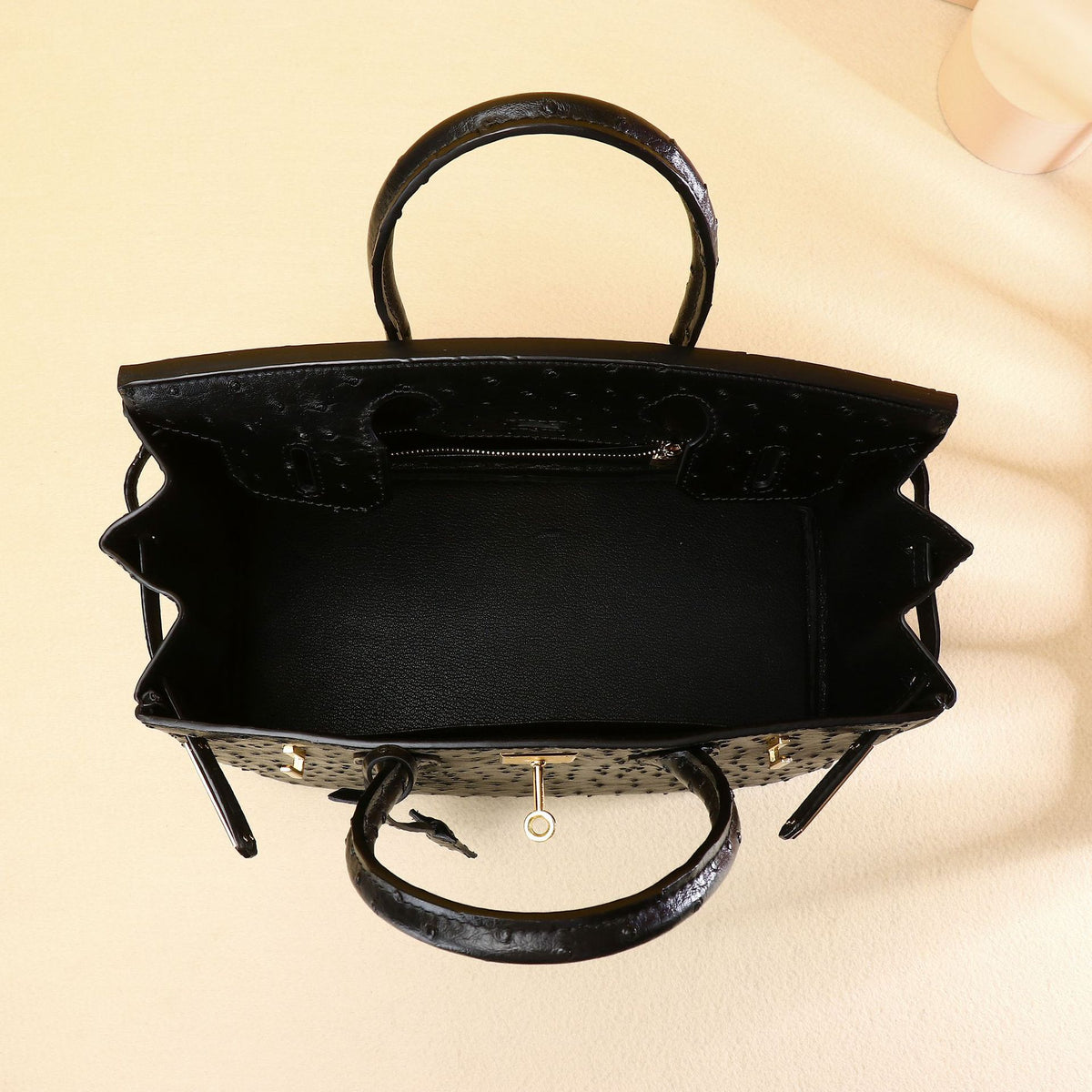 Chic Ostrich-Embossed Birkin-Inspired Tote Bag for Women, Premium Genuine Leather Shoulder Crossbody Handbag with Light Luxury Feel, Trendy Everyday Purse
