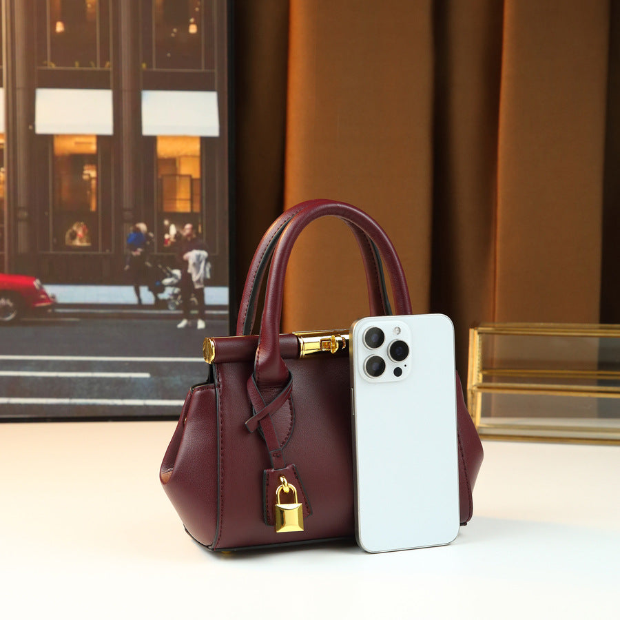 French Vintage Shell Bag for Women Classic Clasp Closure Chain Top Handle Shoulder Purse, Premium Versatile Handbag with Timeless Parisian Elegance