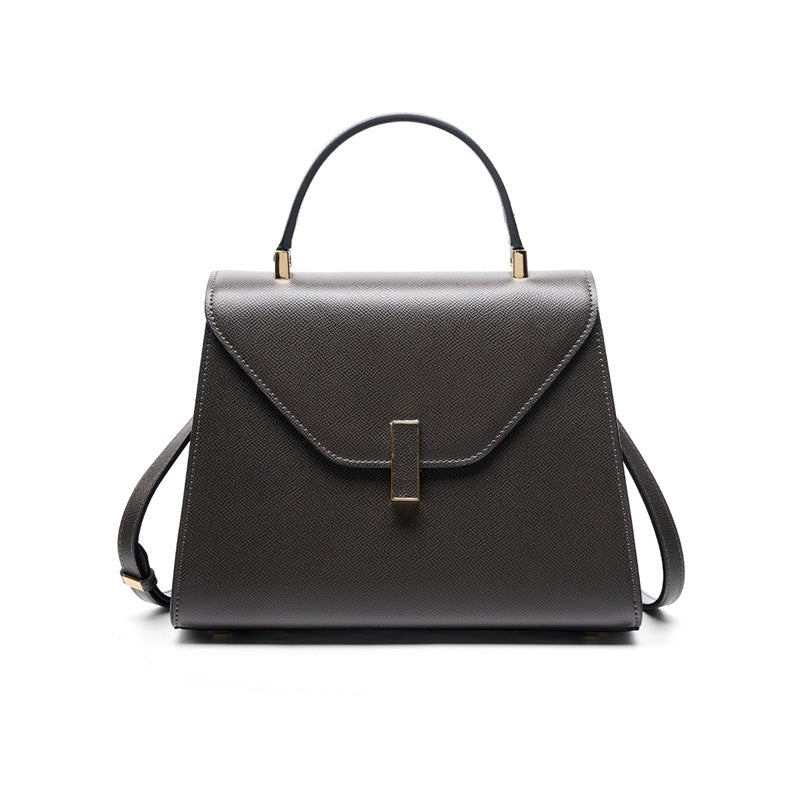 New Kelly-Style Niche Designer Bag in Genuine Leather, Large Capacity Shoulder Crossbody Top Handle Purse, Premium Fashionable Handbag for Women