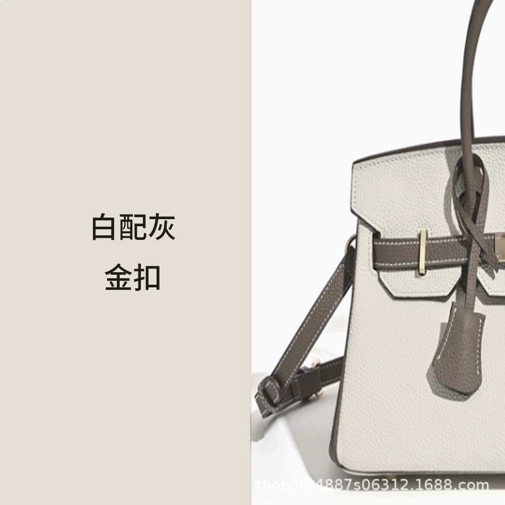 Premium Top-Layer Cowhide Leather with Pebbled Texture, Birkin-Inspired Tote Bag for Women, Spacious Large Capacity Top-Handle Shoulder Crossbody Handbag with Luxurious Feel