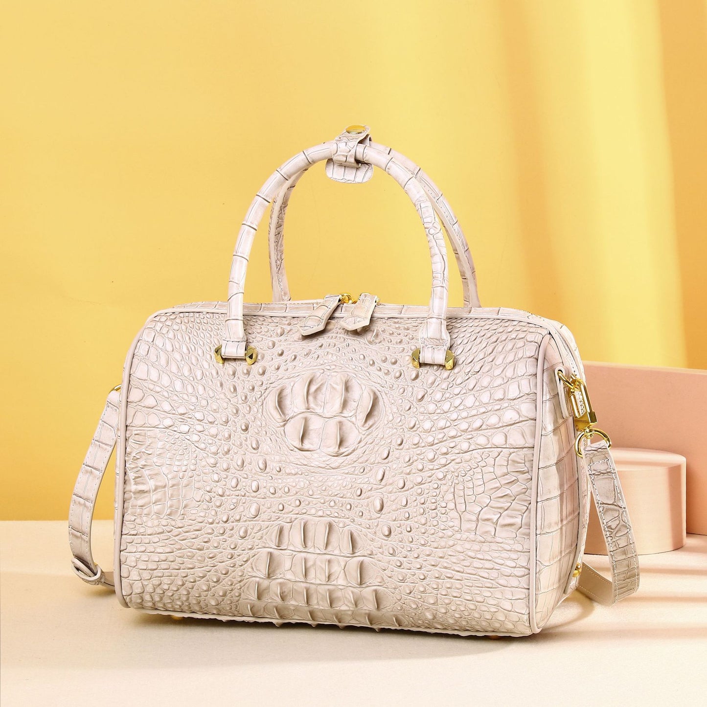 New Arrival Croc-Effect High-End Pillow Bag for Women, A Classic Top-Handle Crossbody Shoulder Handbag with Fashionable Design